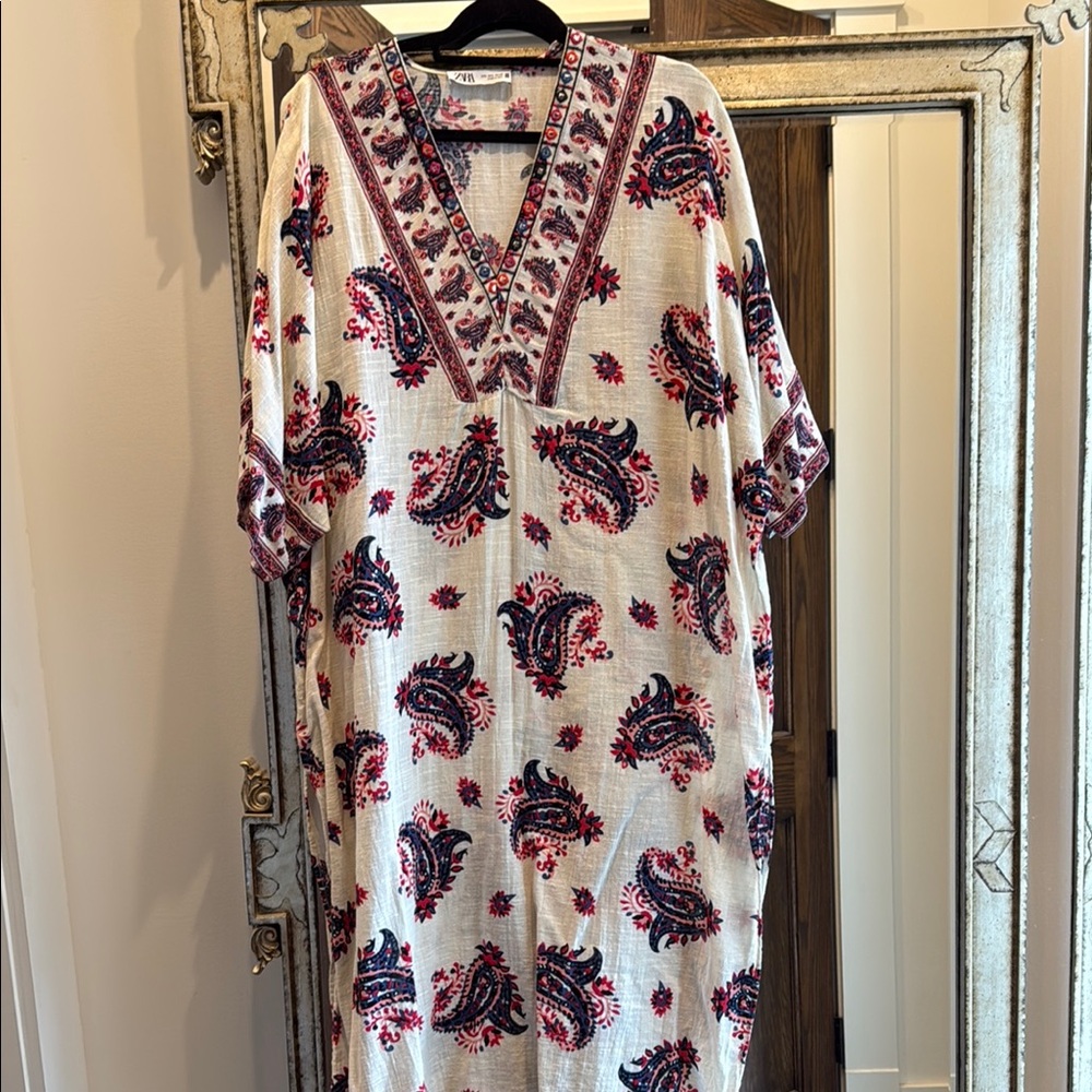 Zara Bohemian Paisley Kaftan Dress